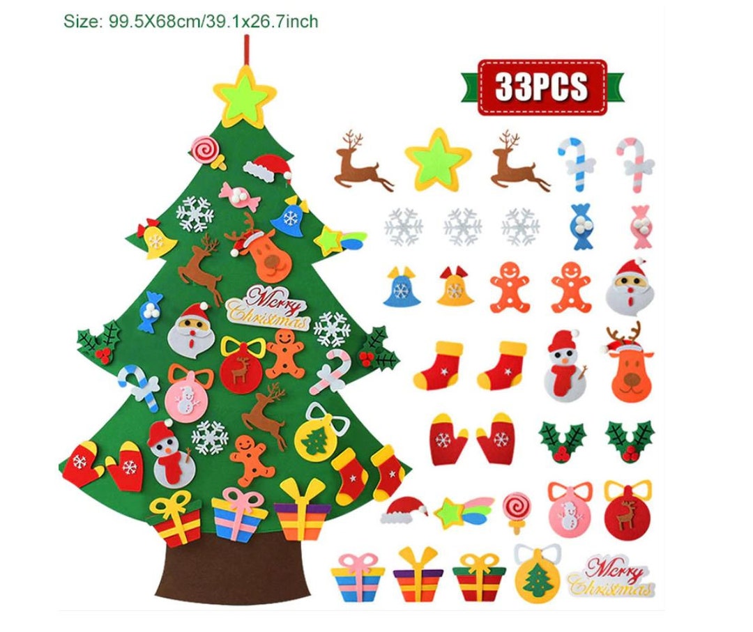 Felt Christmas Tree for Kids 3.2ft Diy With Toddlers 30 Pcs Ornaments