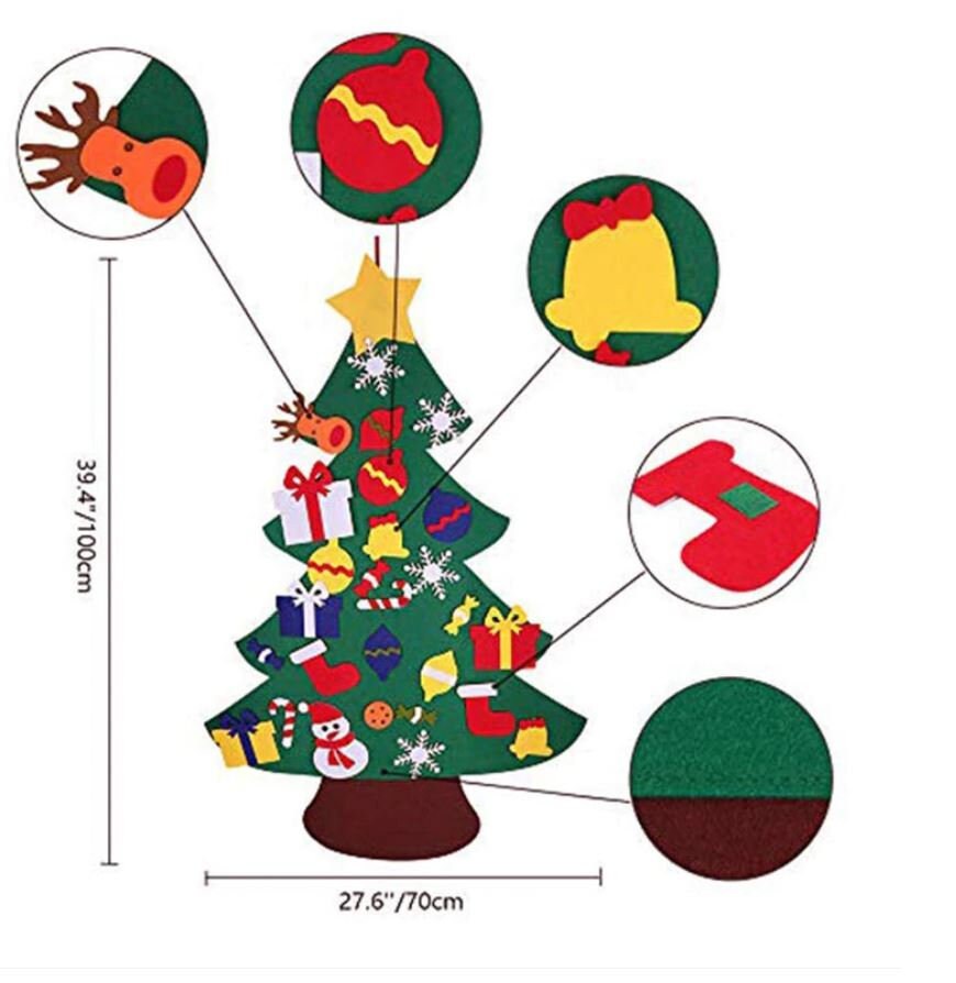 Felt Christmas Tree for Kids 3.2ft Diy With Toddlers 30 Pcs Ornaments