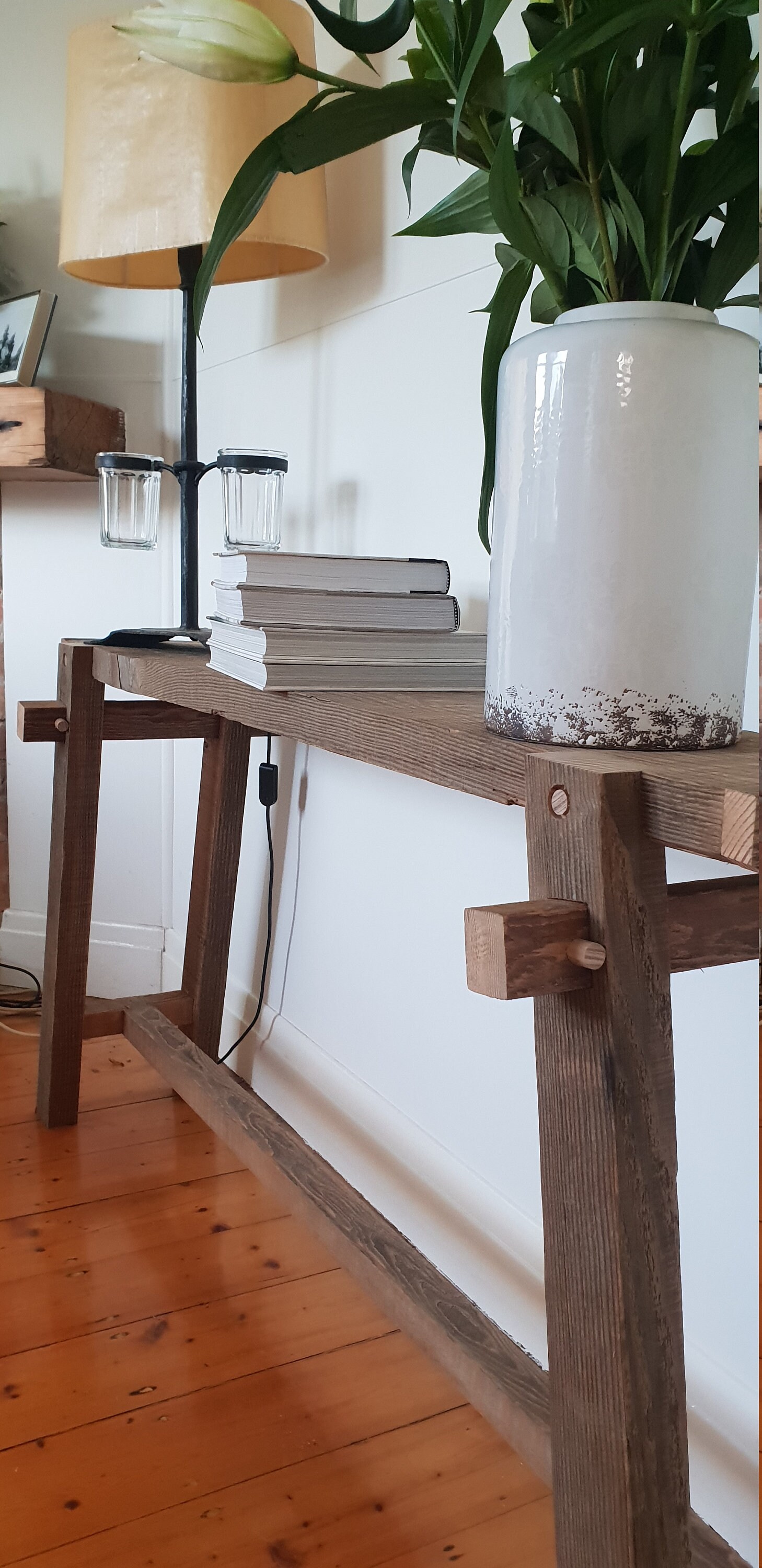 Handcrafted Rustic Hallway Table. Come in and view this Etsy