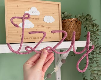 Prénom personnalisé en tricot | Décoration de chambre d'enfant | Cadeau bébé personnalisé
