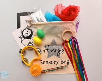 Coffret sensoriel de luxe personnalisé pour bébé, cadeau de naissance, coffret cadeau pour bébé, jouets Montessori