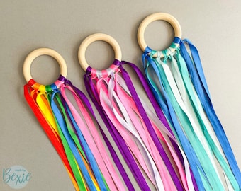 Baby Sensory Ribbon Ring, Newborn Gift, Baby Shower Gift, Sensory Toy