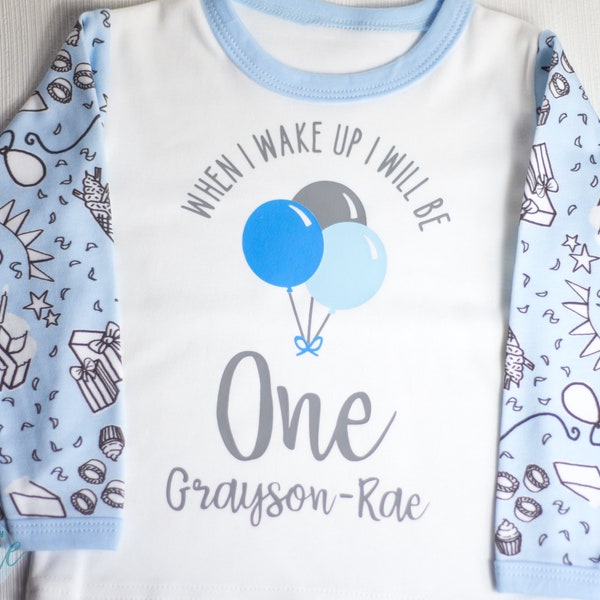 Birthday Pyjamas - First Birthday PJs Available in Blue and Pink! Perfect For Baby's First Birthday!