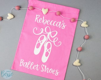 Personalised Ballet Shoes Bag - Perfect For Storing Ballet Slippers | Pink Ballet Bag | Great For Dance School/Lessons