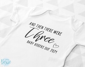 Personalized Baby Announcement Bodysuit, 'Then There Were...', Handmade Cotton Vest
