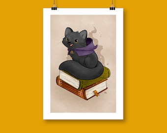 Black Cat Print Illustration
