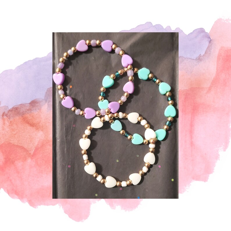 Pastel Heart Bracelets