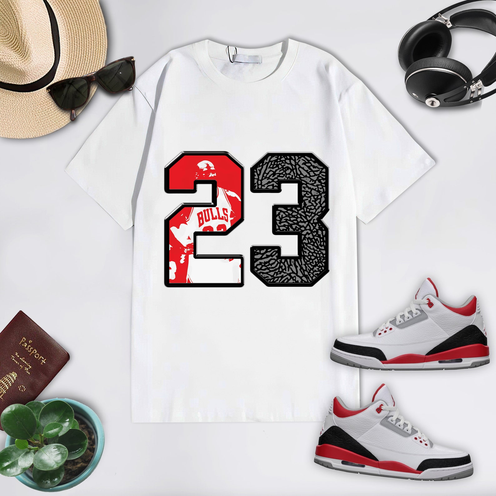 Jordan Air Jordan 3s Fire Red Sneakers Shirt Jordan Air | Etsy