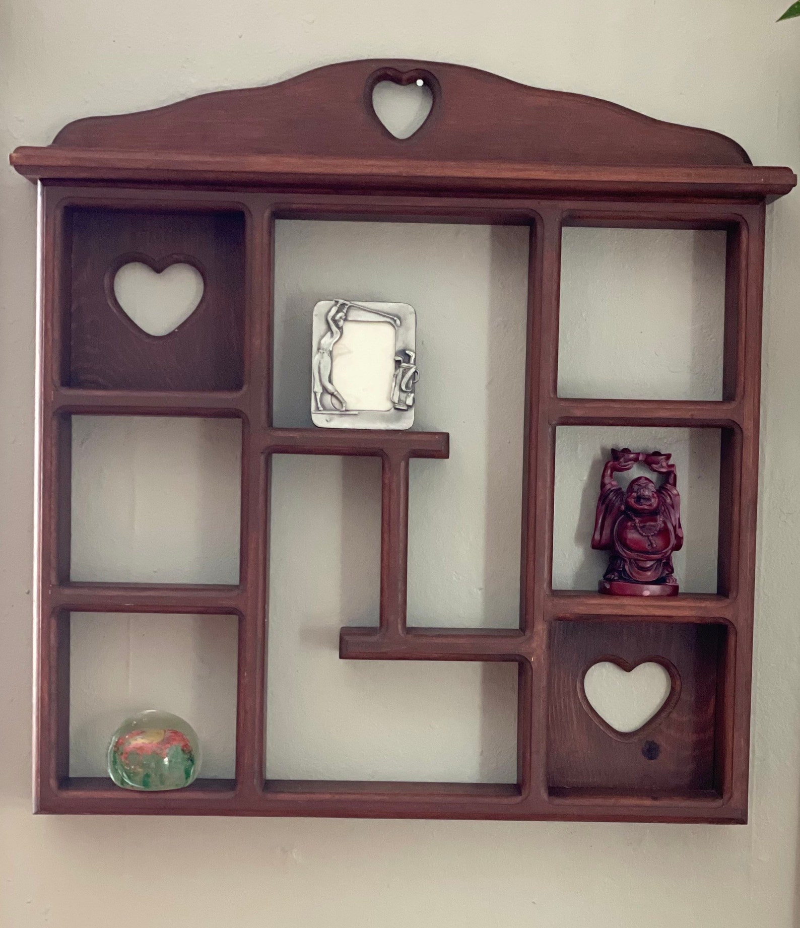 Vintage Wooden Hanging Wall Shelf Display Rustic country Etsy