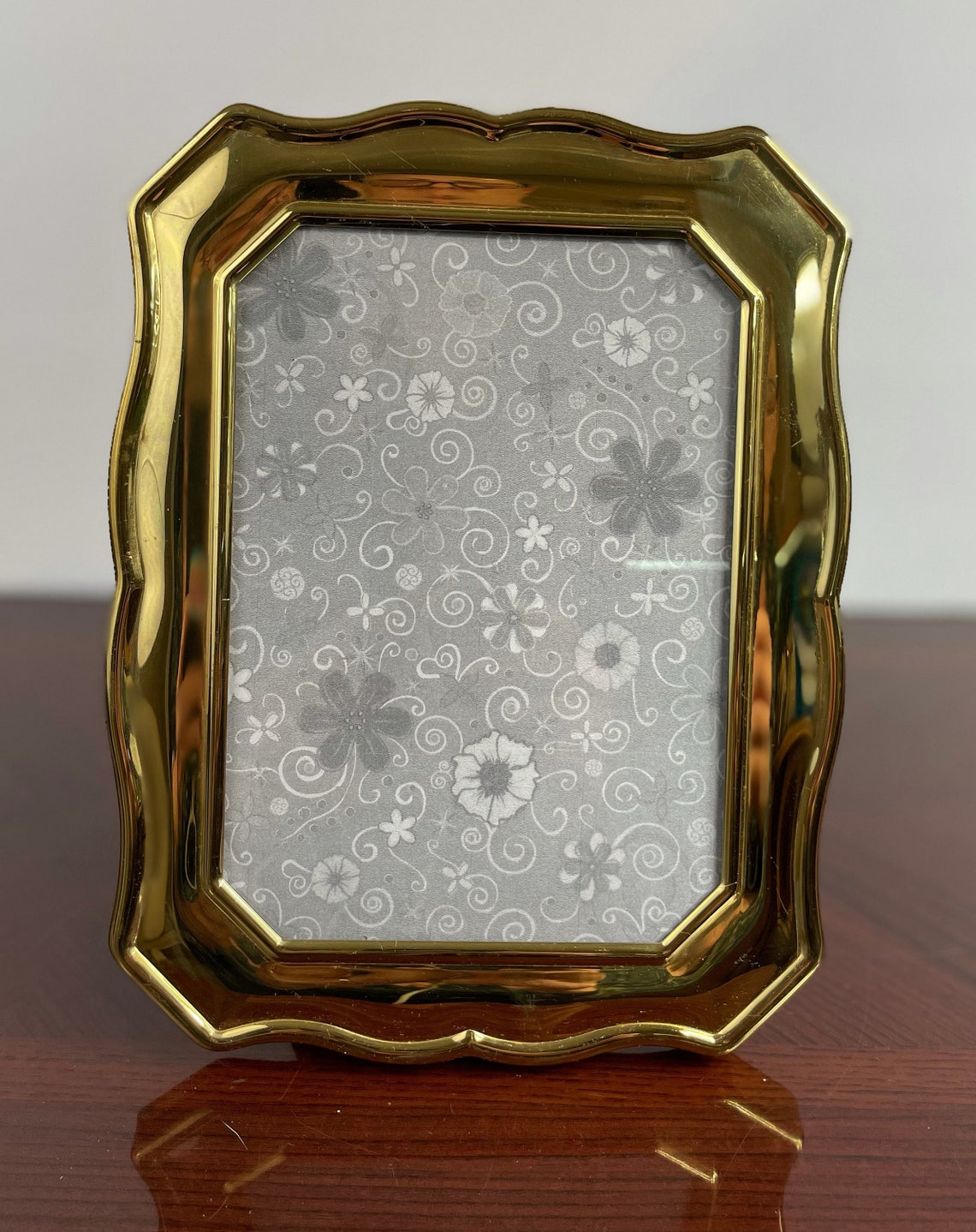 Vintage ornate gold 5x7 velvet table top picture frame Etsy
