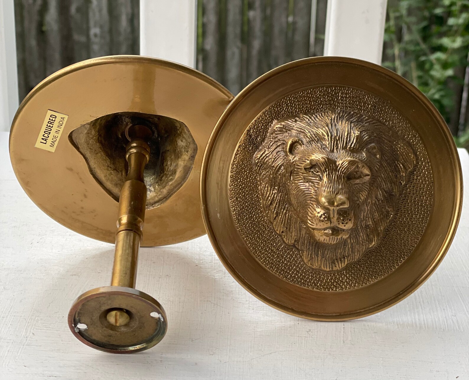 2 Vintage Brass Lion Head Medallion Curtain Tie Backs Etsy