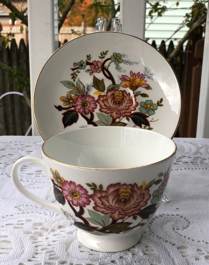 Royal Grafton Fine Bone China Tea Cup And Saucer Floral Gold Etsy