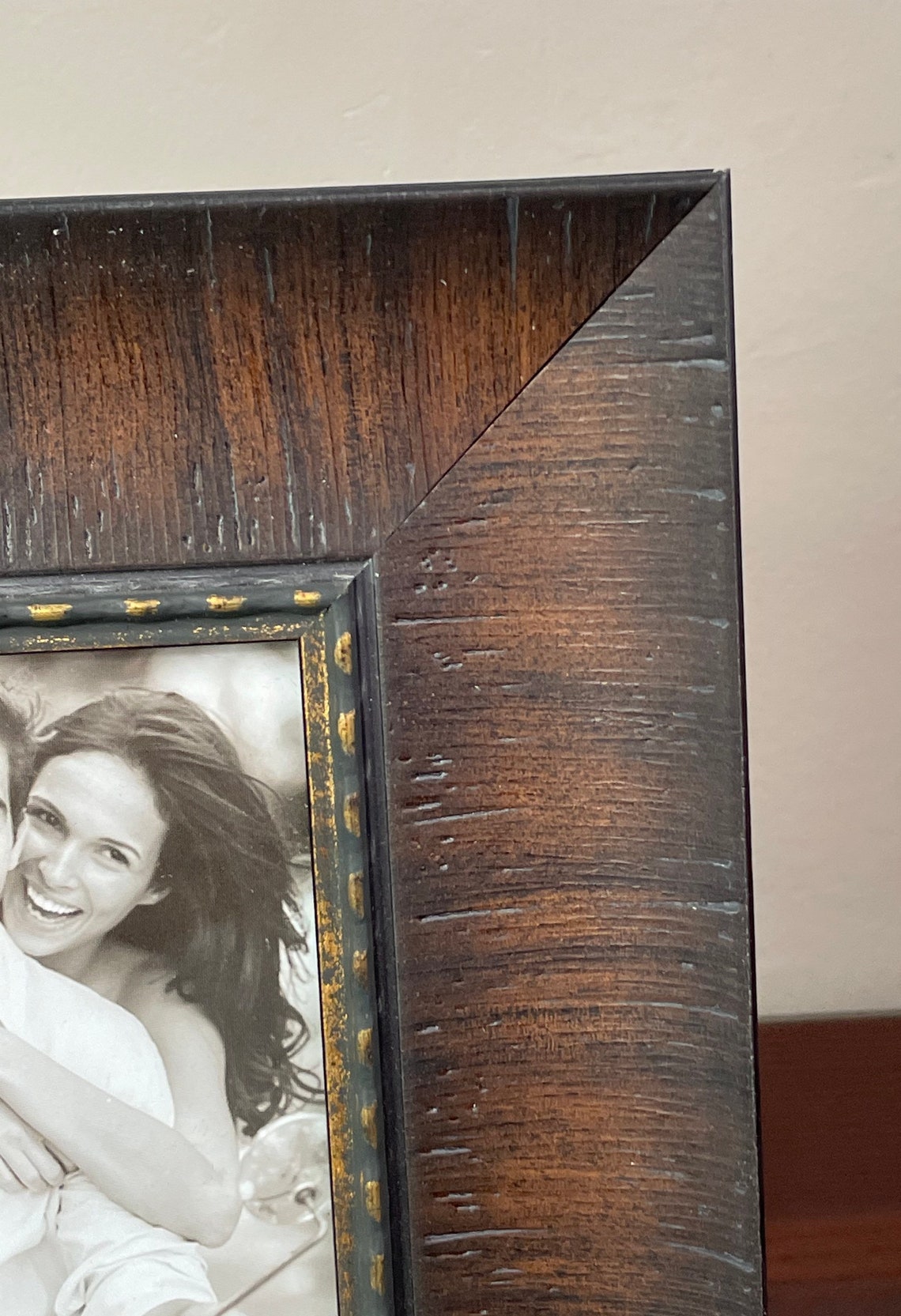 Vintage Kirkland 4x6 wood carved frame velvet easel style Etsy