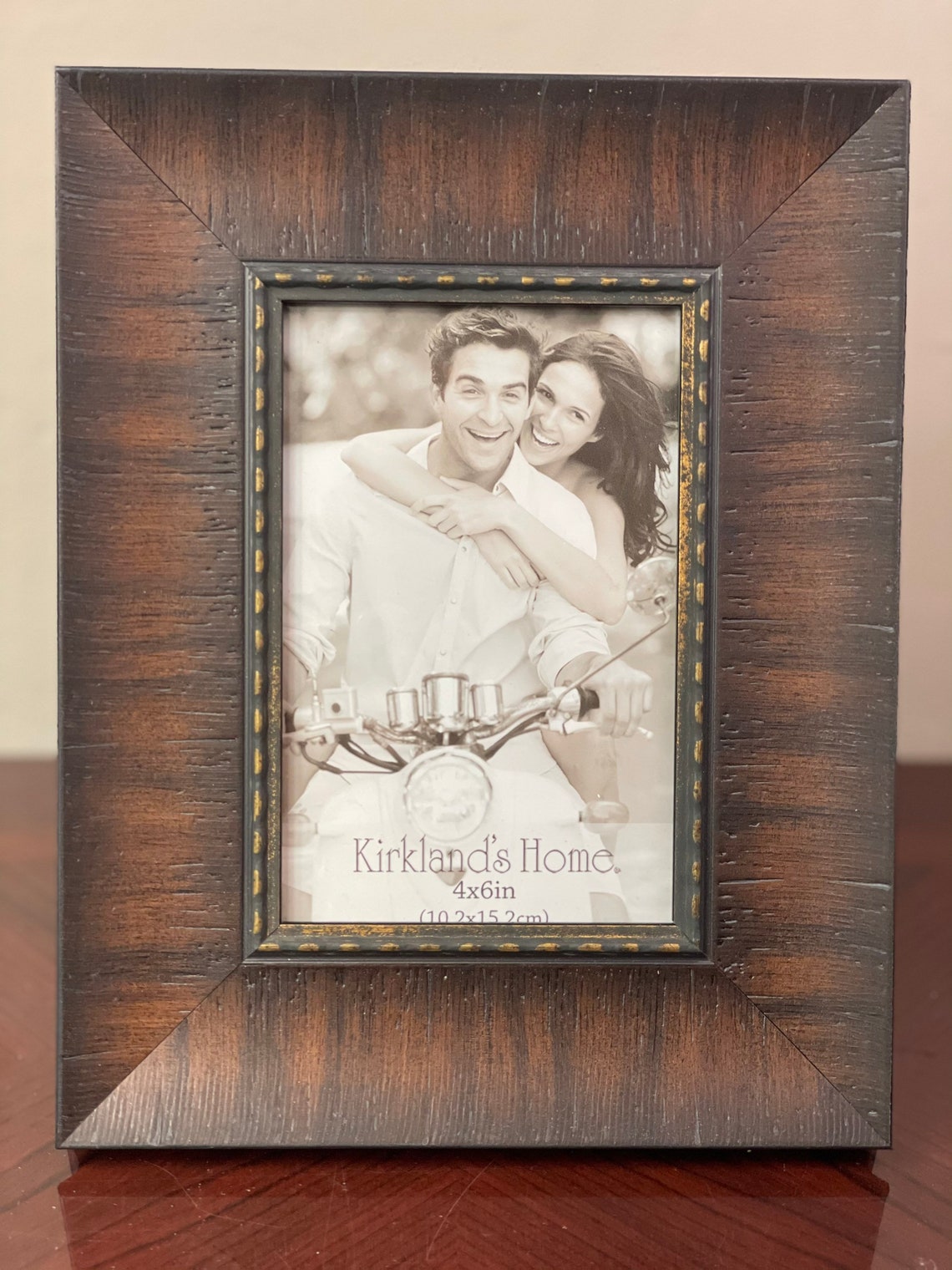 Vintage Kirkland 4x6 wood carved frame velvet easel style Etsy