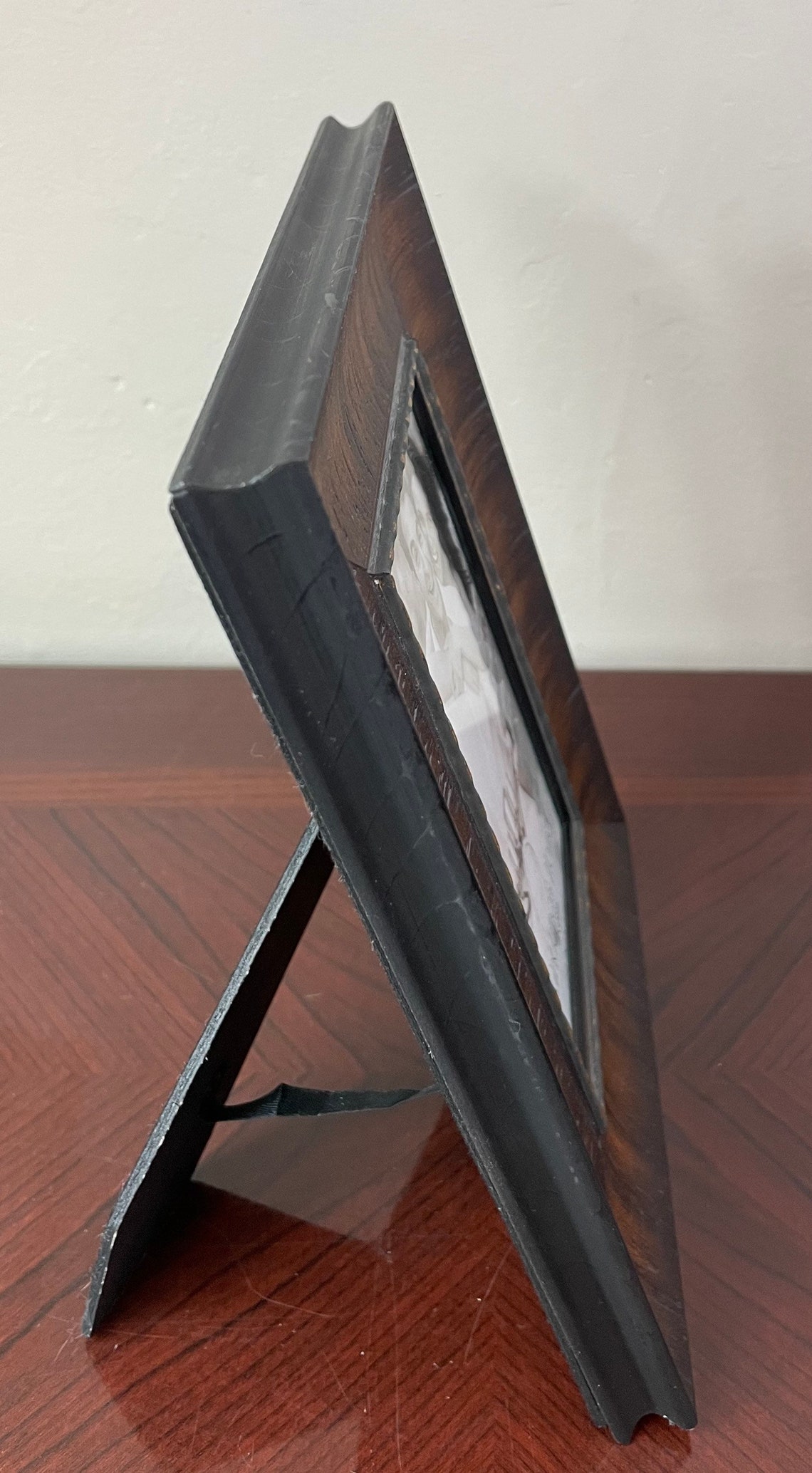 Vintage Kirkland 4x6 wood carved frame velvet easel style Etsy