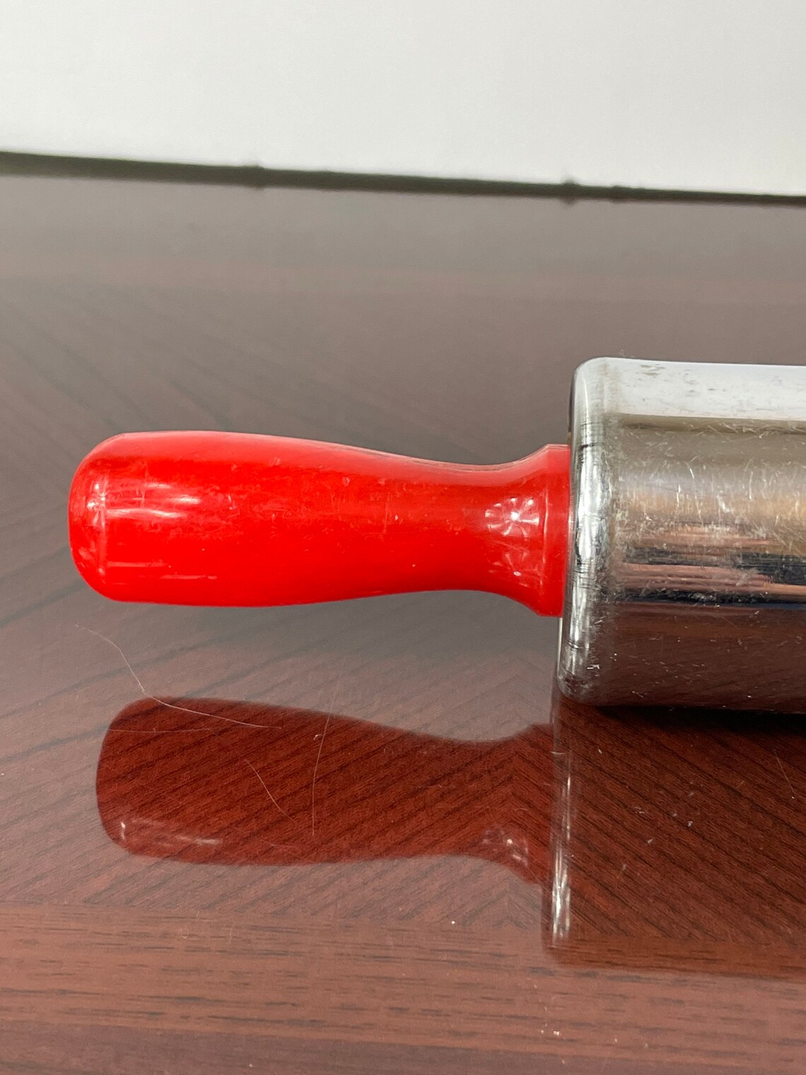 Vintage ROLLING Pin Red Handles Steel Metal Vintage 15 3/4 Etsy
