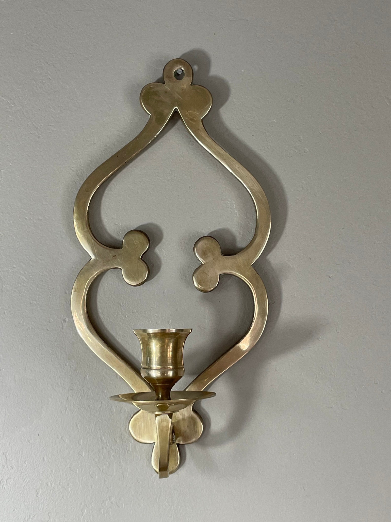 Vintage Antique Solid Brass Wall mount Bohemian candle holder Etsy