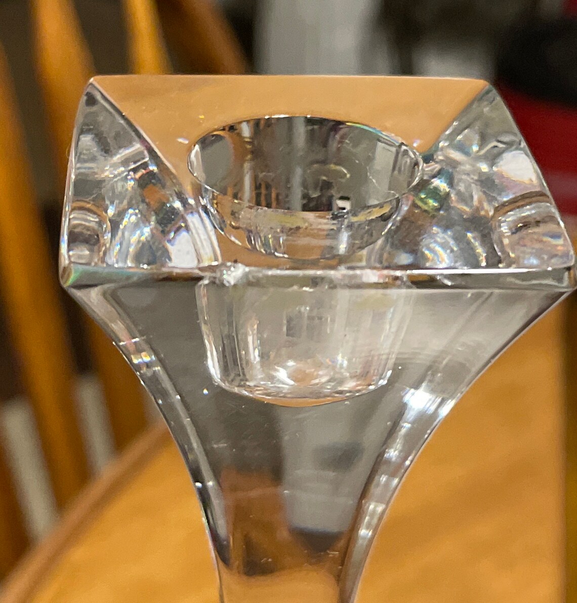 Vintage Mid Century sleek Nambe pair Crystal Planar Candle Etsy