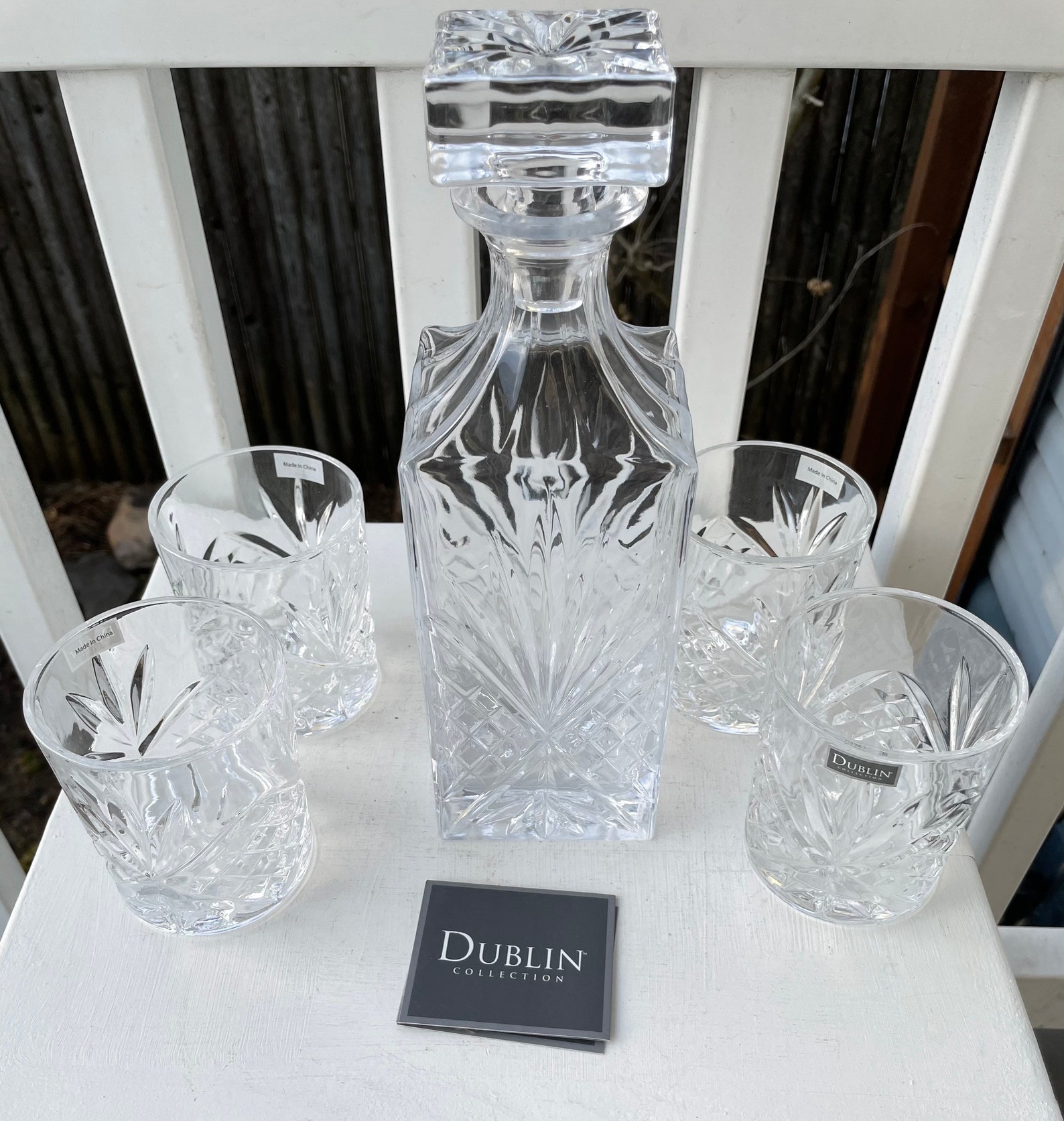 Dublin collection Shannon by Godinger Five piece Whiskey set Etsy