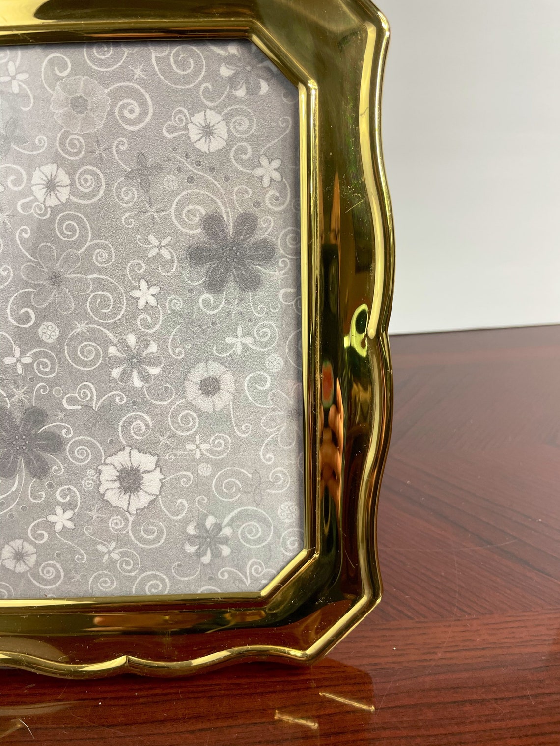 Vintage ornate gold 5x7 velvet table top picture frame Etsy