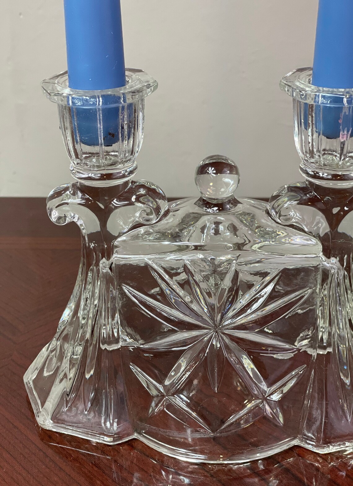 Antique ANCHOR HOCKING Glass Double Candle Holder Star of Etsy