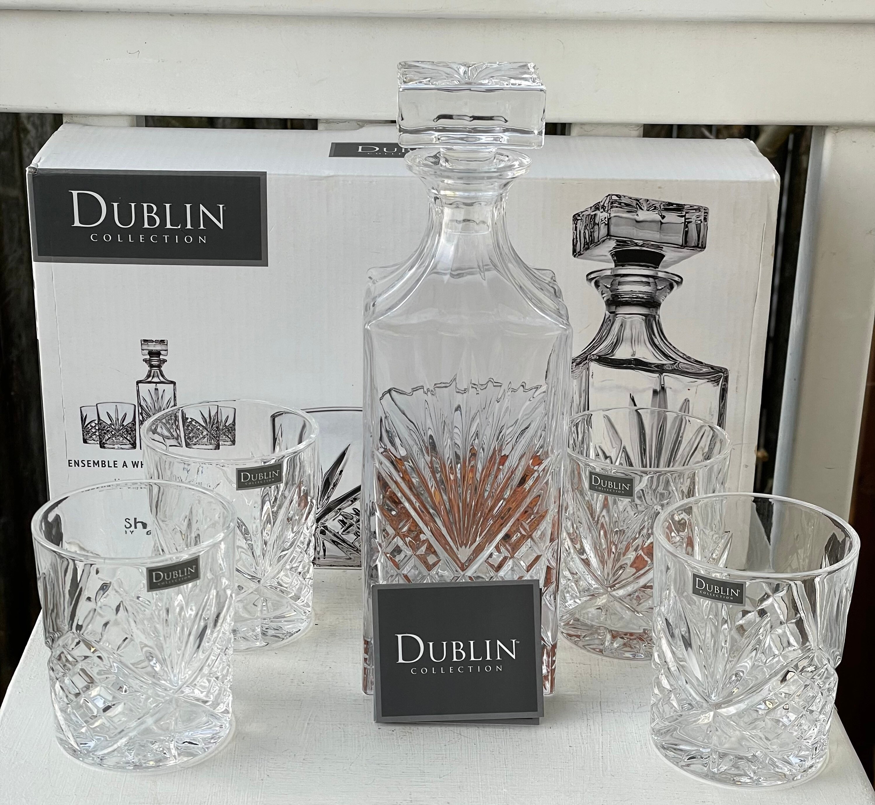Dublin collection Shannon by Godinger Five piece Whiskey set Etsy