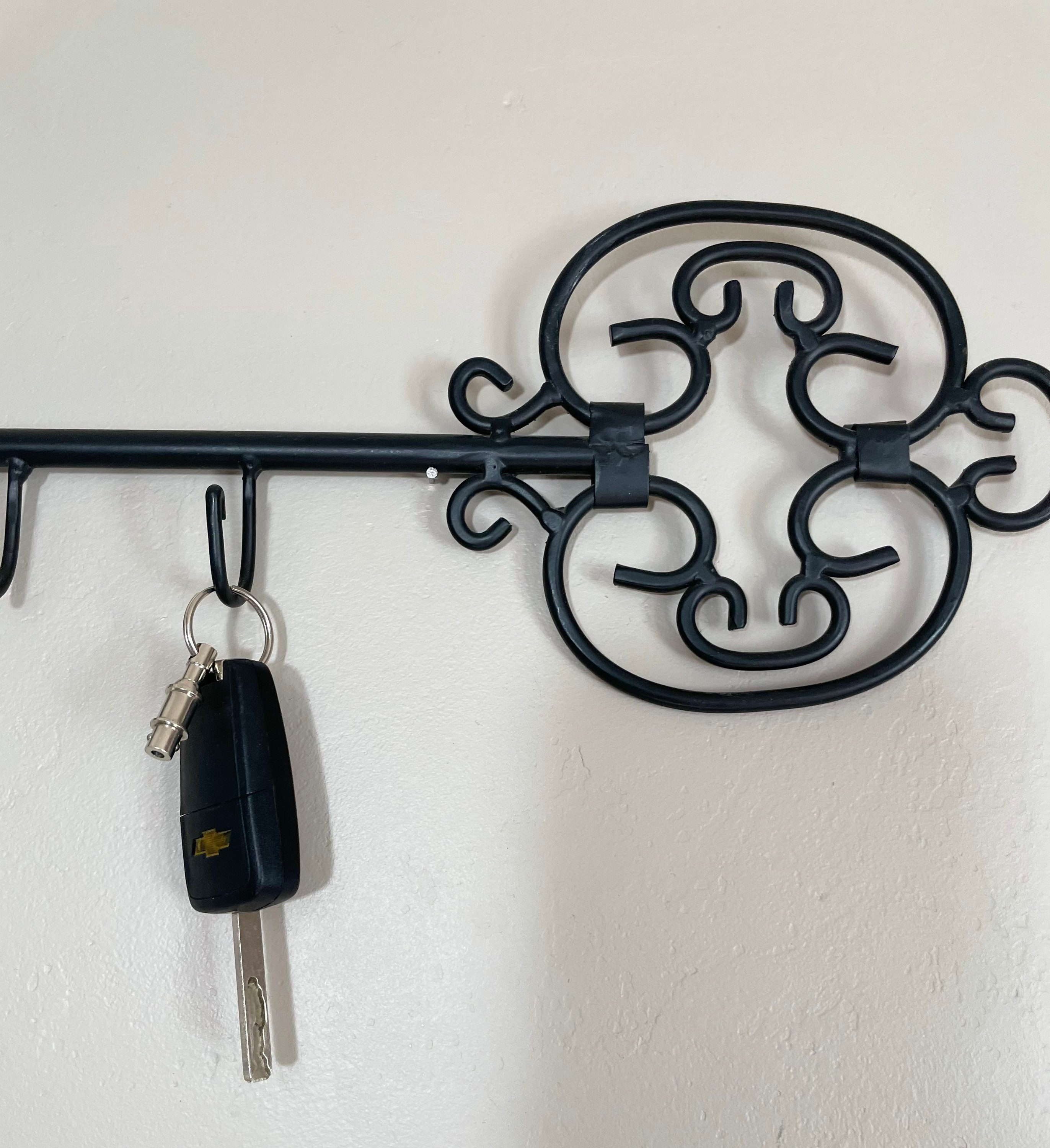 Vintage Black wrought iron metal Large Skeleton key Key Etsy
