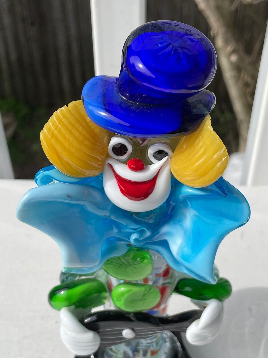 Vintage 1950s Murano Art Glass Toscany Clown Blue Hat Black Etsy
