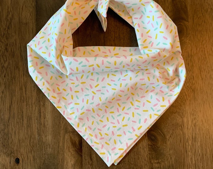 Polk-a-Dot Dog Bandana Food Dog Bandana Fun Dog Bandana Doughnnut Sprinkles Pet Bandana Handmade Dog Bandana