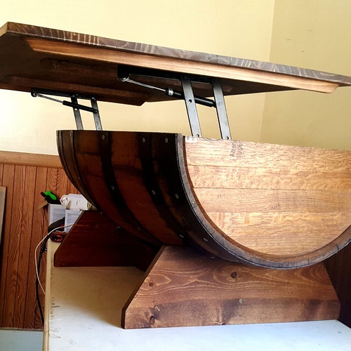 Whiskey Barrel Stave Coffee Table Etsy