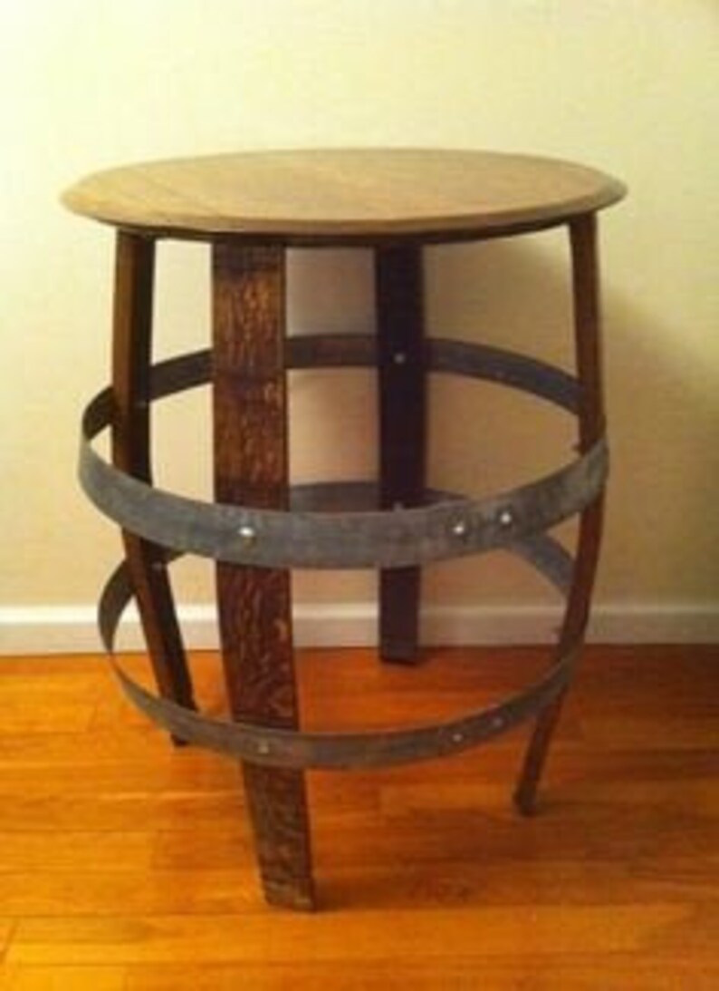 End Table Made From Whiskey/wine Barrel End Cap and Rings. Etsy