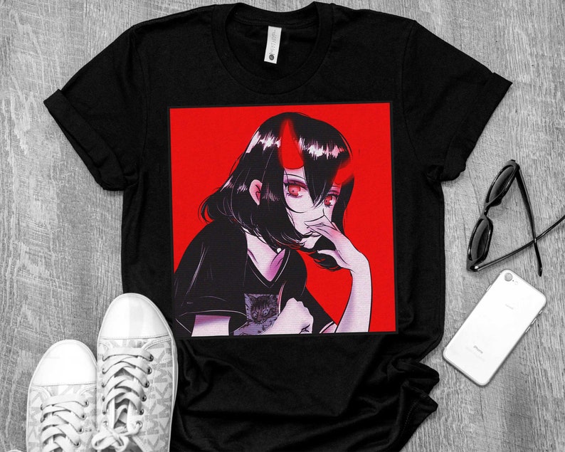 Long Sleeve Anime Gift Sweatshirt Hoodie Anime Gothic Demon Girl Waifu T-Shirt Bunny Girl Senpai Hentai Shirt Goblin Girl Shirt