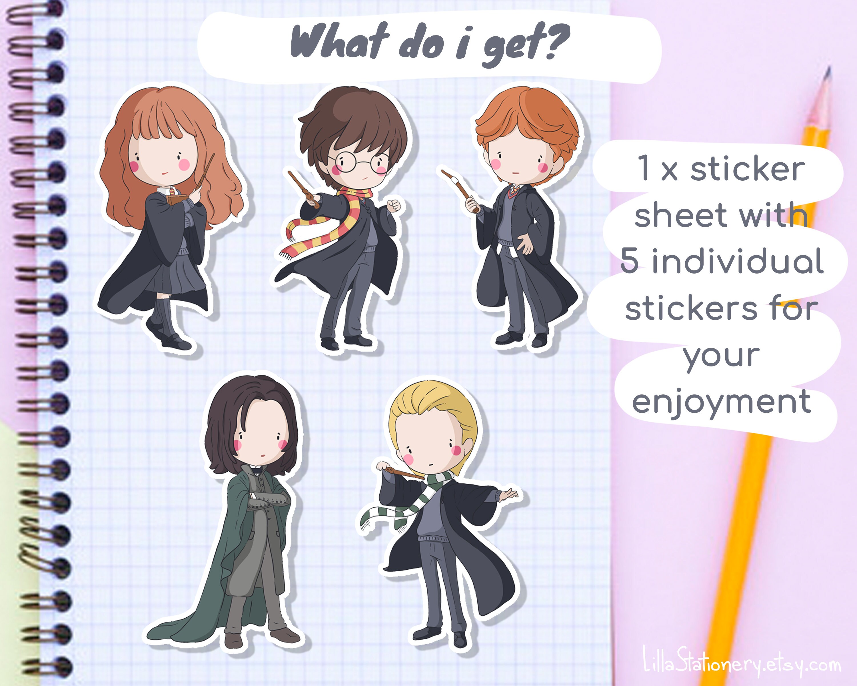 Chibi Harry Potter stickers cute Hermione sticker Draco Etsy