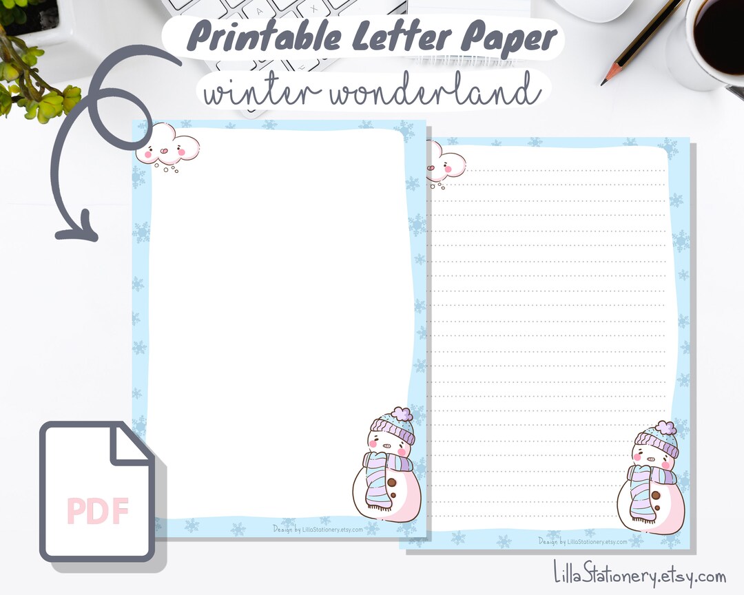 Letter Paper Printable, Printable Letter Stationery, Cute Printable ...