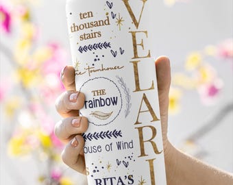 ACOTAR Tumbler Velaris, ACOTAR Merch, Skinny Tumbler with Straw, 20oz, Sarah J Maas Merch, SJM Merch, acotar Velaris, City of Starlight