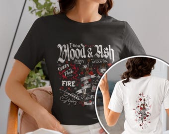 From Blood and Ash We Will Rise Shirt, Jennifer L books, Poppy, Hawke, Kingdom of Flesh and Fire, Book Lover Gift, Heavy Cotton Shirt
