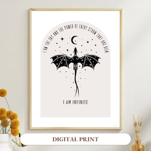 Vierter Flügel Poster, Drachenreiter Kunstdruck, Basgiath War College Bookish Merch, Buch Zitat Wandkunst, Drachenreiter, Digital Art Print