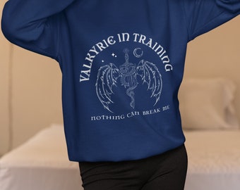 Valkyrie in Training Sweatshirt, Sarah J Maas Night Court Bookish Hoodie, ACOTAR Gift, ACOSF Sweat, Bookish Shirt, Sarah J Maas Merch