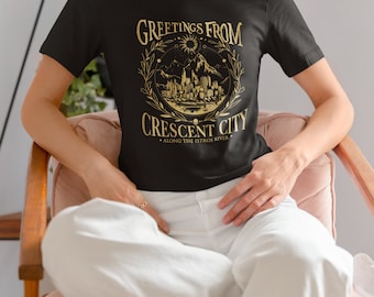 Greetings From Crescent City Bryce Quinlan Bookish Tshirt, Lunathion Crescent City Merch, Sarah J Maas Merch, Heavy Cotton Tee Bookish Gift