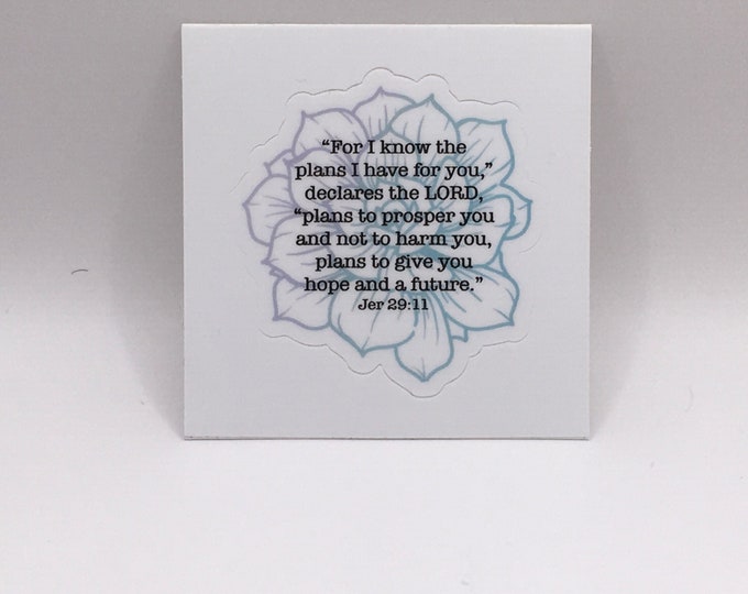 Jeremiah 29:11 Bible Verse Sticker 2x2