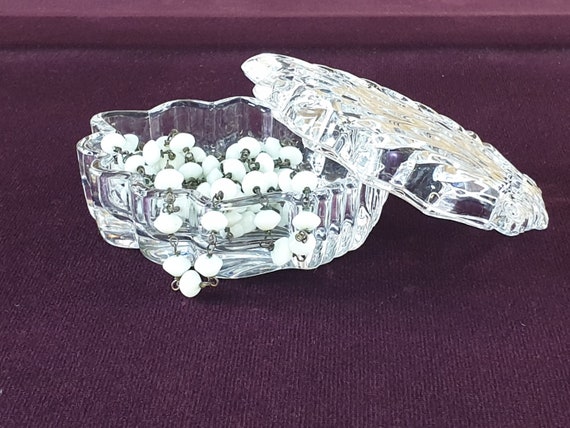 Gorham Crystal Shell Trinket Pot, Vintage Cut Gla… - image 8