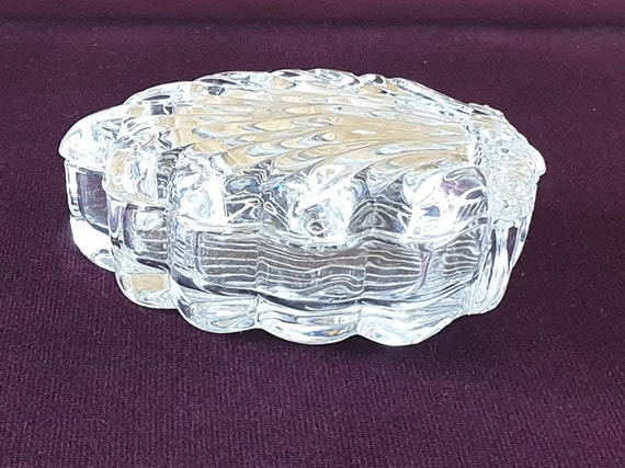 Gorham Crystal Shell Trinket Pot, Vintage Cut Gla… - image 5