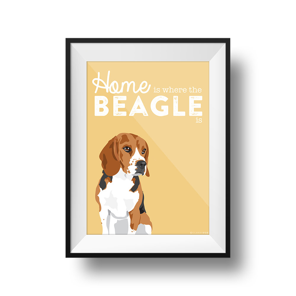 Beagle Print Fine Art Colour Wall Art Interiors Dog