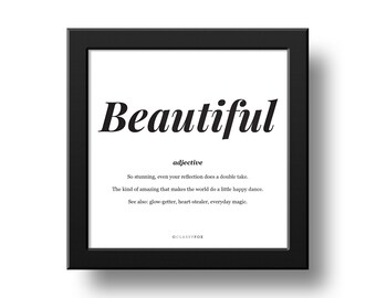 Beautiful Print | Fine Art  | Wall Art | Definition | Dictionary | Decor | Square | 200x200