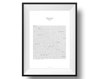 I Walk The Line Johnny Cash Print | Fine Art | Colour | Wall Art | Iconic Album | Lyrics | Decor | A4 | A3 | A2