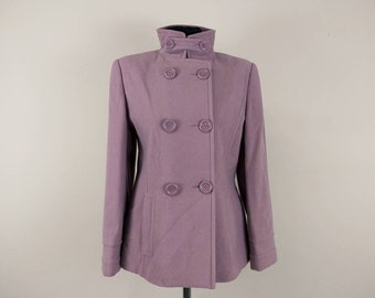 Small wool coat, UK8 EU 34 pink wool, vintage wool peacoat, pink winter wool coat, Classic pink Coat