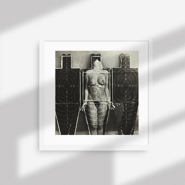 Full frontal nudity print, bdsm fetish poster, shooting kinky vintage erotic