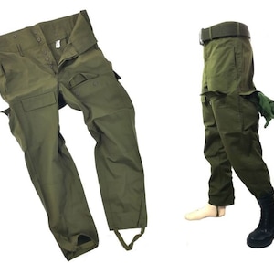 Military trousers 1991, genuine cargo army pants, Vintage green cargo trousers