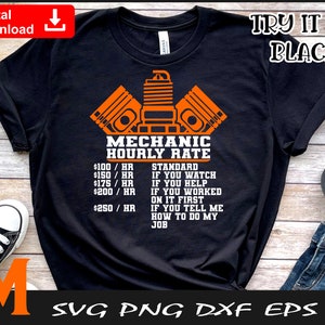 Funny Mechanic Hourly Rate svg, Mechanic svg, Automotive svg, Tools svg - Instant Digital Download