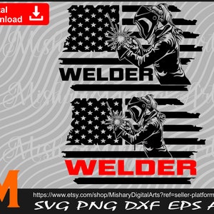 American Woman Welder svg, Welder girl svg, Patriotic American Flag svg, welder svg, welding svg - Digital Downloads